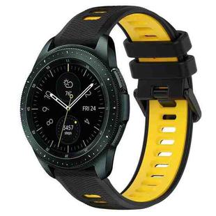 For Samsung Galaxy Watch 42mm 20mm Sports Two-Color Silicone Watch Band(Black+Yellow)