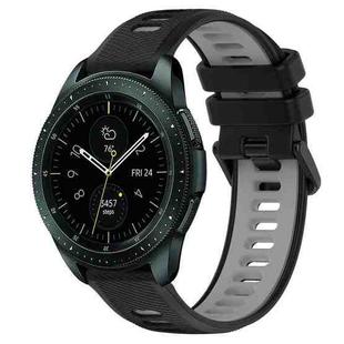 For Samsung Galaxy Watch 42mm 20mm Sports Two-Color Silicone Watch Band(Black+Grey)