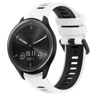 For Garmin Vivomove Sport 20mm Sports Two-Color Silicone Watch Band(White+Black)