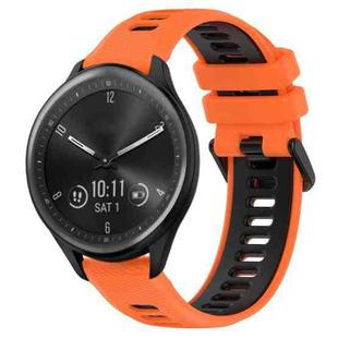 For Garmin Vivomove Sport 20mm Sports Two-Color Silicone Watch Band(Orange+Black)