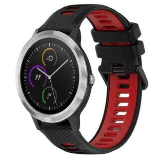 For Garmin Vivoactive3 20mm Sports Two-Color Silicone Watch Band(Black+Red)