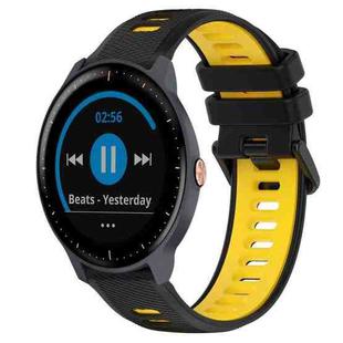 For Garmin Vivoactive3 Music 20mm Sports Two-Color Silicone Watch Band(Black+Yellow)