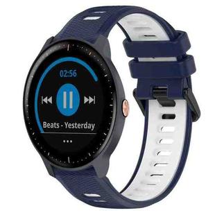 For Garmin Vivoactive3 Music 20mm Sports Two-Color Silicone Watch Band(Midnight Blue+White)
