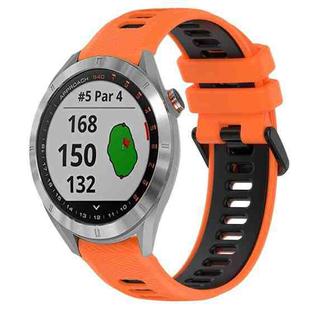 For Garmin Approach S40 20mm Sports Two-Color Silicone Watch Band(Orange+Black)