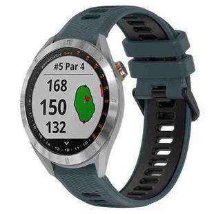 For Garmin Approach S40 20mm Sports Two-Color Silicone Watch Band(Olive Green+Black)