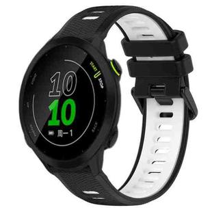For Garmin Forerunner 158 20mm Sports Two-Color Silicone Watch Band(Black+White)
