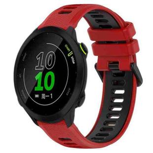 For Garmin Forerunner 158 20mm Sports Two-Color Silicone Watch Band(Red+Black)