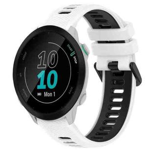 For Garmin Forerunner 55 20mm Sports Two-Color Silicone Watch Band(White+Black)