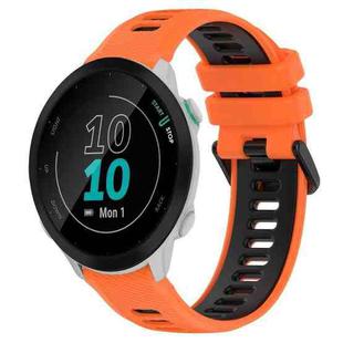 For Garmin Forerunner 55 20mm Sports Two-Color Silicone Watch Band(Orange+Black)