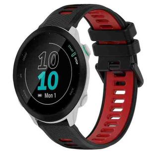 For Garmin Forerunner 55 20mm Sports Two-Color Silicone Watch Band(Black+Red)