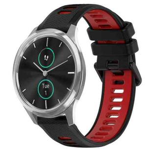 For Garmin VivoMove Luxe 20mm Sports Two-Color Silicone Watch Band(Black+Red)