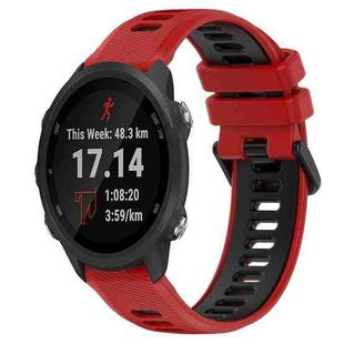 For Garmin Forerunner 245 20mm Sports Two-Color Silicone Watch Band(Red+Black)