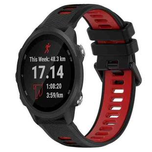 For Garmin Forerunner 245 Music 20mm Sports Two-Color Silicone Watch Band(Black+Red)