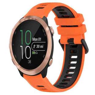 For Garmin Forerunner 645 Music 20mm Sports Two-Color Silicone Watch Band(Orange+Black)