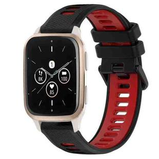 For Garmin Forerunner Sq2 Music 20mm Sports Two-Color Silicone Watch Band(Black+Red)