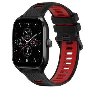 For Amazfit GTS 4 20mm Sports Two-Color Silicone Watch Band(Black+Red)