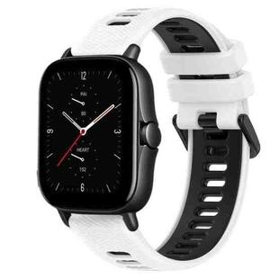 For Amazfit GTS 2E 20mm Sports Two-Color Silicone Watch Band(White+Black)