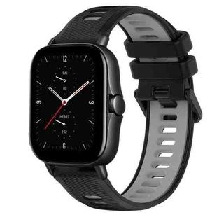 For Amazfit GTS 2E 20mm Sports Two-Color Silicone Watch Band(Black+Grey)