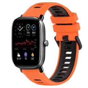 For Amazfit GTS 2 Mini 20mm Sports Two-Color Silicone Watch Band(Orange+Black)