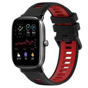 For Amazfit GTS 2 Mini 20mm Sports Two-Color Silicone Watch Band(Black+Red)