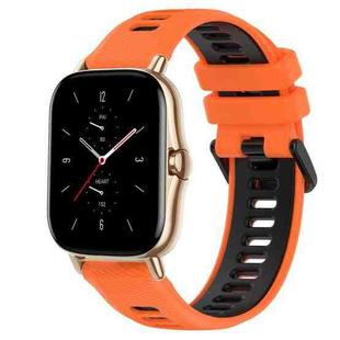 For Amazfit GTS 2 20mm Sports Two-Color Silicone Watch Band(Orange+Black)
