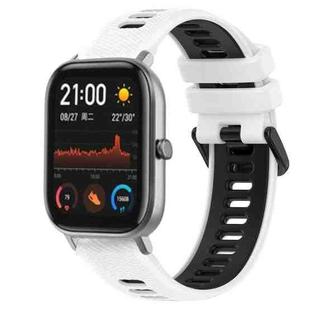 For Amazfit GTS 20mm Sports Two-Color Silicone Watch Band(White+Black)