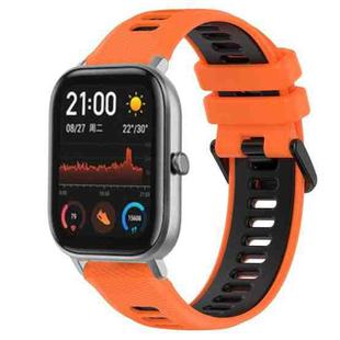 For Amazfit GTS 20mm Sports Two-Color Silicone Watch Band(Orange+Black)