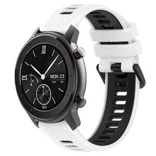 For Amazfit GTR 42mm 20mm Sports Two-Color Silicone Watch Band(White+Black)