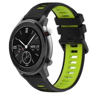 For Amazfit GTR 42mm 20mm Sports Two-Color Silicone Watch Band(Black+Green)