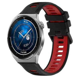 For Huawei Watch GT3 Pro 43mm 20mm Sports Two-Color Silicone Watch Band(Black+Red)