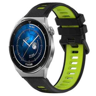 For Huawei Watch GT3 Pro 43mm 20mm Sports Two-Color Silicone Watch Band(Black+Green)