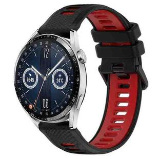 For Huawei Watch GT3 42mm 20mm Sports Two-Color Silicone Watch Band(Black+Red)