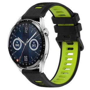 For Huawei Watch GT3 42mm 20mm Sports Two-Color Silicone Watch Band(Black+Green)