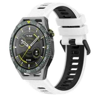 For Huawei Watch GT3 SE 22mm Sports Two-Color Silicone Watch Band(White+Black)
