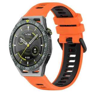 For Huawei Watch GT3 SE 22mm Sports Two-Color Silicone Watch Band(Orange+Black)
