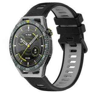 For Huawei Watch GT3 SE 22mm Sports Two-Color Silicone Watch Band(Black+Grey)