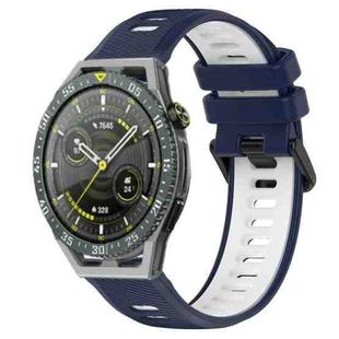 For Huawei Watch GT3 SE 22mm Sports Two-Color Silicone Watch Band(Midnight Blue+White)