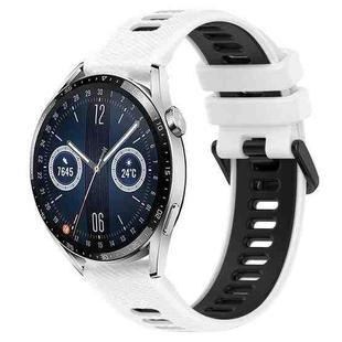 For Huawei Watch GT3 46mm 22mm Sports Two-Color Silicone Watch Band(White+Black)