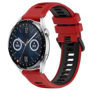 For Huawei Watch GT3 46mm 22mm Sports Two-Color Silicone Watch Band(Red+Black)