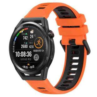For Huawei Watch GT Runner 22mm Sports Two-Color Silicone Watch Band(Orange+Black)
