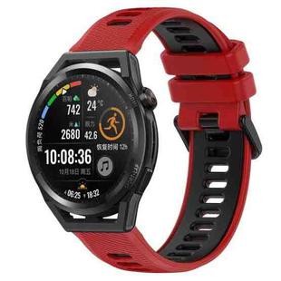 For Huawei Watch GT Runner 22mm Sports Two-Color Silicone Watch Band(Red+Black)