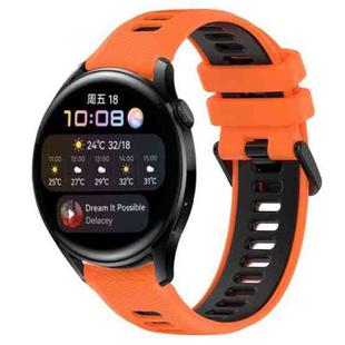 For Huawei Watch 3 22mm Sports Two-Color Silicone Watch Band(Orange+Black)