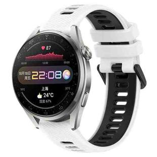 For Huawei Watch 3 Pro 22mm Sports Two-Color Silicone Watch Band(White+Black)