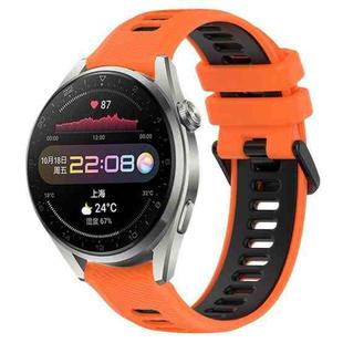 For Huawei Watch 3 Pro 22mm Sports Two-Color Silicone Watch Band(Orange+Black)