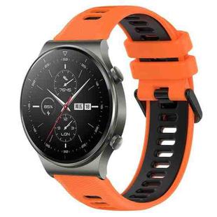 For Huawei GT2 Pro 22mm Sports Two-Color Silicone Watch Band(Orange+Black)