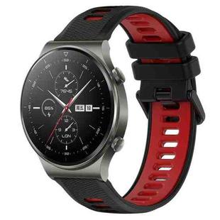 For Huawei GT2 Pro 22mm Sports Two-Color Silicone Watch Band(Black+Red)