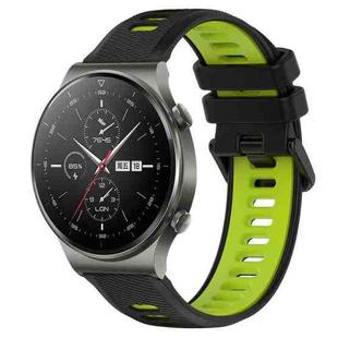 For Huawei GT2 Pro 22mm Sports Two-Color Silicone Watch Band(Black+Green)