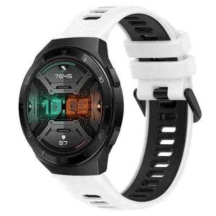 For Huawei Watch GT 2E 22mm Sports Two-Color Silicone Watch Band(White+Black)