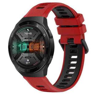 For Huawei Watch GT 2E 22mm Sports Two-Color Silicone Watch Band(Red+Black)