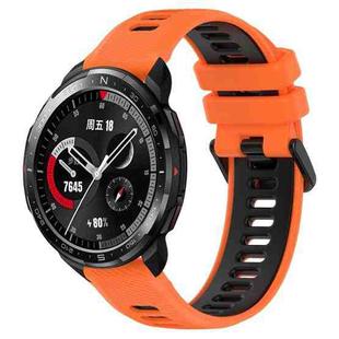 For Honor Watch GS Pro 22mm Sports Two-Color Silicone Watch Band(Orange+Black)